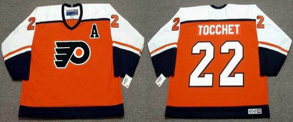 2019 Men Philadelphia Flyers #22 Tocchet Orange CCM NHL jerseys